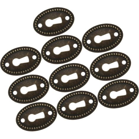 Cache-serrures décoratifs Unomor, lot de 10, ovales, en alliage (1/5)