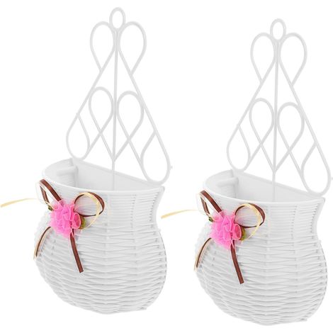 Toddmomy Lot de 2 paniers tressés à suspendre au mur, design léger et tridimensionnel (1/5)