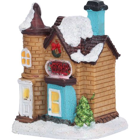 de village de Noël maisons en résine lumineuse enneigée avec