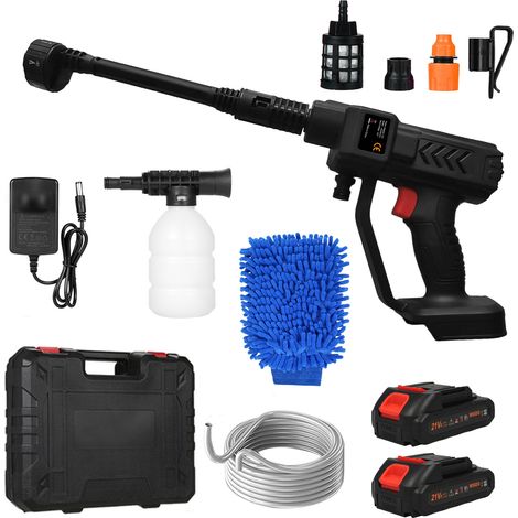 Nettoyeur Haute Pression Portatif 21V - 35BAR 20000tr/min 2 Batteries 7500mAh 6 Modes Boîte à Outils Pour Voiture Jardin Maison (1/5)