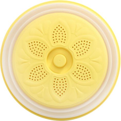 Couvercle anti-poussière et anti-éclaboussures pour micro-ondes, pliable et doté d'un panier égouttoir, idéal pour la cuisine maison (jaune). (1/5)