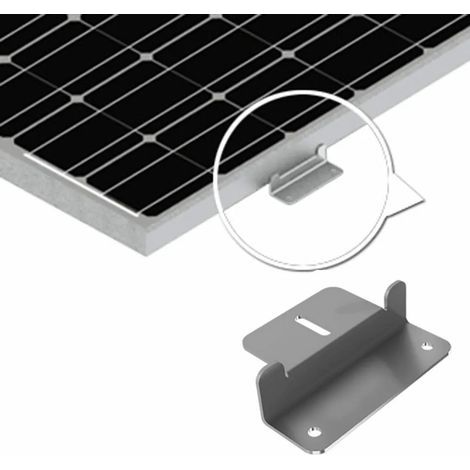 Set mit 4 Montagehalterungen für Solarpaneele, Z-förmige Aluminiumhalterungen, mit Schrauben und Muttern, für Wohnwagen, Boote, Autos, Lastwagen und Bootswände. (1/5)