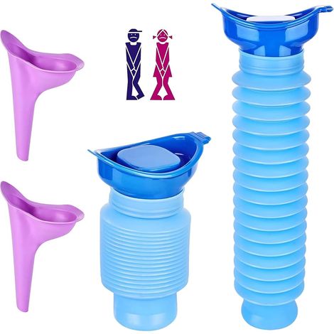 Lot de 2 bouteilles urinal hommes femmes 750 ml, portable, camping, voiture, urgence, voyage (1/5)