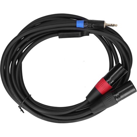 Câble adaptateur jack stéréo 3,5 mm mâle vers double XLR mâle (3 mètres) (1/4)