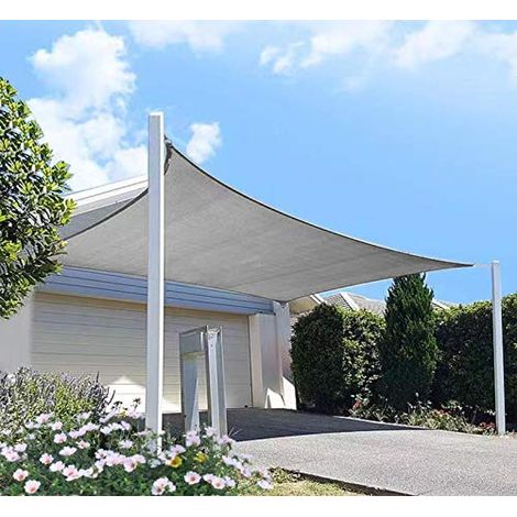 Voile d'ombrage rectangulaire pour terrasse, 3 x 3,6 m – Housse de Protection pour pergola, Jardin, Cour (Couleur Gris) (1/5)