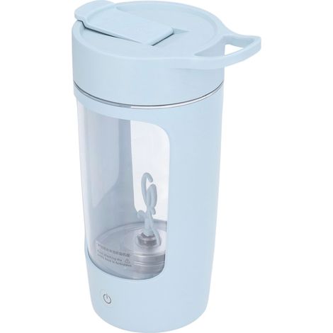 Bouteille agitatrice électrique 650 ml, rechargeable par USB, portable, bleue, sans BPA, pour mélanger les poudres à la maison ou au bureau. (1/5)
