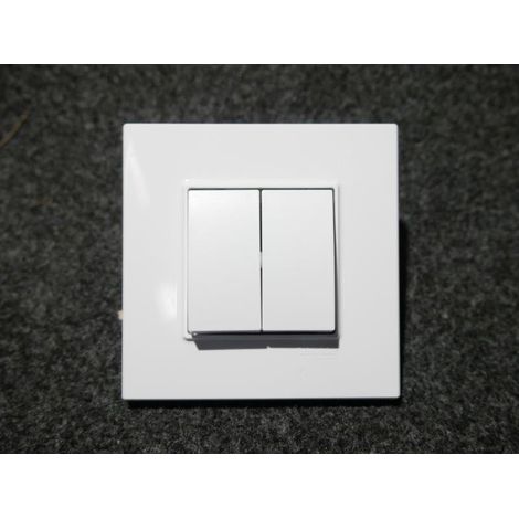 Schneider Electric – Double bouton-poussoir NO 16A blanc polaire complet avec support – Appareillage mural encastré – Pour installation électrique