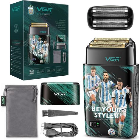 Mens Wireless Shaver With Dual Titanium Grille, LED Display Electric Shaver Men Professional, Foil Shaver With 7500 RPM Motor, Waterproof IPX6, Travel Lock (1/5)