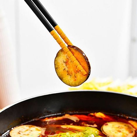 Baguettes Cuisine Anti-Brûlure - 3 Pièce, Silicone Antidérapant - Convient pour Hotpot Friture Tempura Cuneary (1/5)