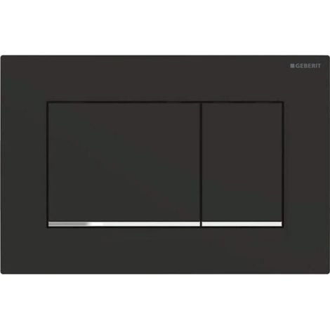 PLACCA DI COMANDO SIGMA 30 DOPPIO TASTO NERO OPACO CROMO LUCIDO GEBERIT