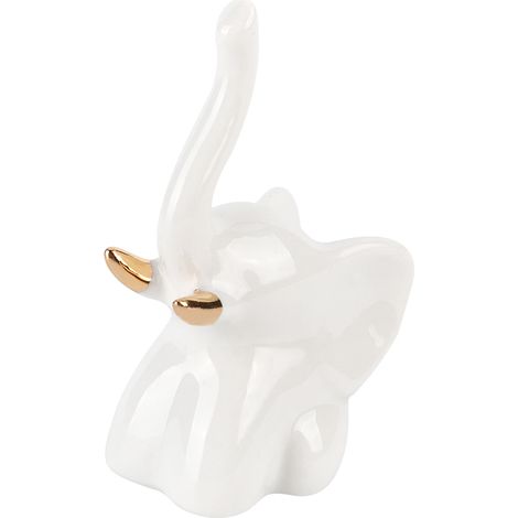 Présentoir à bijoux en céramique en forme d'éléphant mignon pour bagues de fiançailles et de mariage. (1/5)