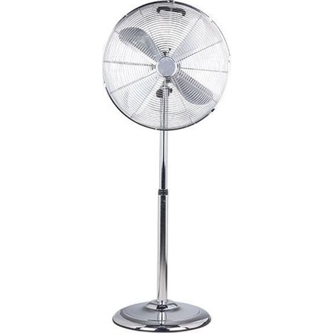 TrAdE Shop Traesio - Ventilatore A Piantana Vintage Cromo 50 W Con 4 Pale In Alluminio Cavo 1,8mt 6506037 - (1/3)