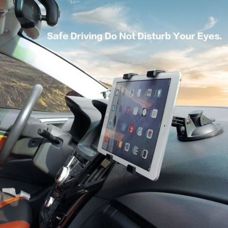 Supporto per tablet da auto regolabile a 360 gradi con ventosa per tablet da 7" e 10,5", Apple iPad Air/mini laptop, Samsung (1/4)