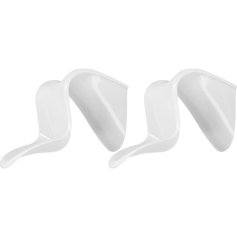 Deux chaises miniatures à l'échelle 1:6, style décontracté et charmant, idéales pour les projets de bricolage, en plastique, mesurant 14 x 9 x 8 cm, jouet décoratif pour maisons de poupées, en blanc. (1/5)