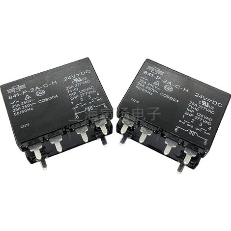 Matsukawa 841-P-2A-CH 24VDC 25A high power relay, double normally open, new, original Taiwan.