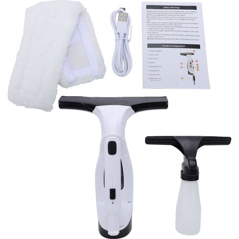 Aspirateur à vitres sans fil 2000Pa raclette 280mm réservoir 150ml batterie 2200mAh pour douche et voiture (1/4)