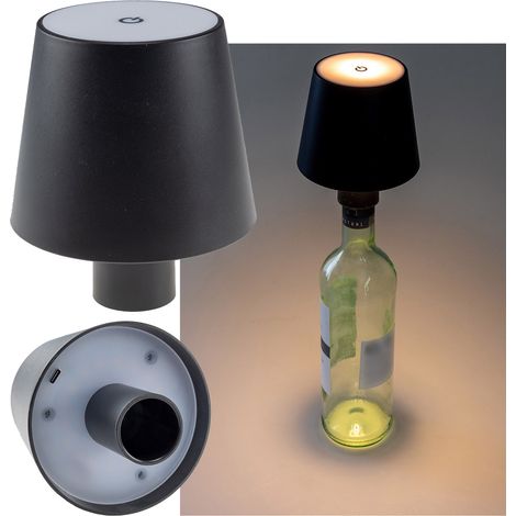 Chilitec lampe LED rechargeable pour bouteilles 3000K, dimmable, noir (1/5)