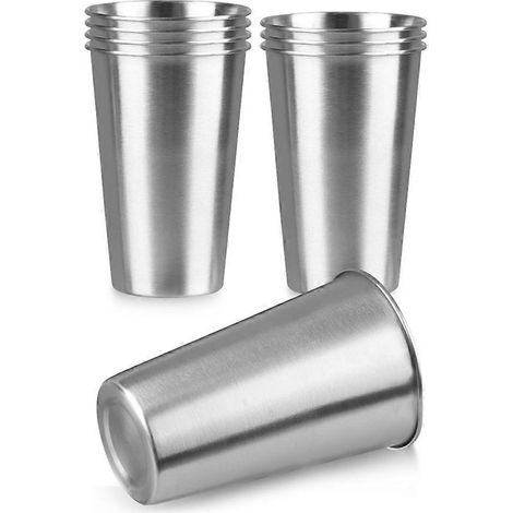 Lot 8 16 oz acier inoxydable Pint tasses acier inoxydable tasse Pint tasse gobelet d eau empilable réutilisable BPA sans (1/5)
