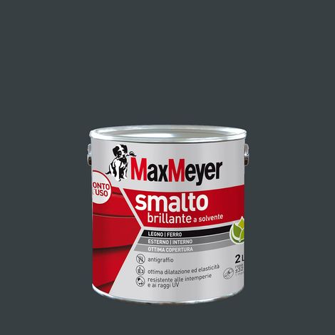 MAXMEYER Smalto a solvente per ferro e legno brillante ANTRACITE R7016 2 L (1/4)