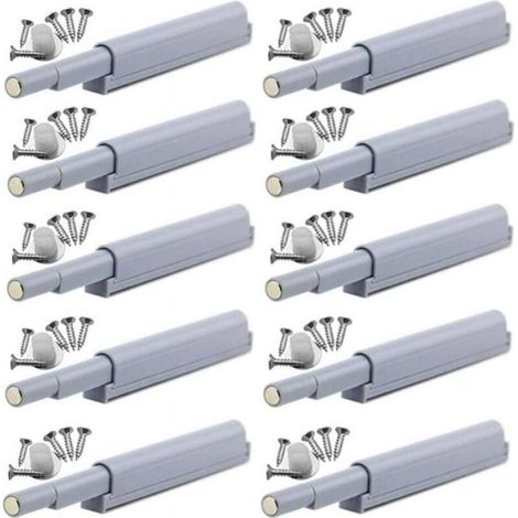 10 Loquets magnétiques, Push-to-open, Plastique POM, Aimant néodyme, Armoire cuisine (1/4)