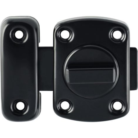 Verrou coulissant double face en acier inoxydable 304 noir mat - Porte de sécurité renforcée - Quincaillerie (1/4)