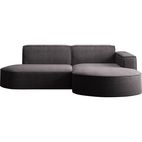 Ecksofa Designer MODENA STUDIO stoff Dicker cord Poso Dunkelgrau Rechts (1/5)