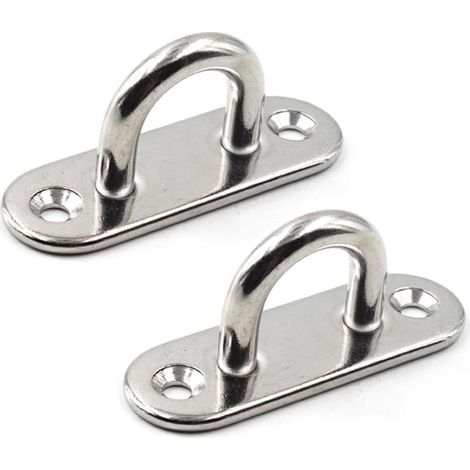 2 pièces Plaque d'ancrage, acier inoxydable 304, diamètre fil 9 mm, épaisseur 3 mm, trou fraisé 6,2 mm, pour hamacs, entraînement suspendu, quincaillerie marine (1/5)