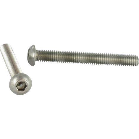 Vis métaux Inviolable BHC (Tête Bombée Hexagonal creux) avec téton M8X40 Inox A2-50 pièces