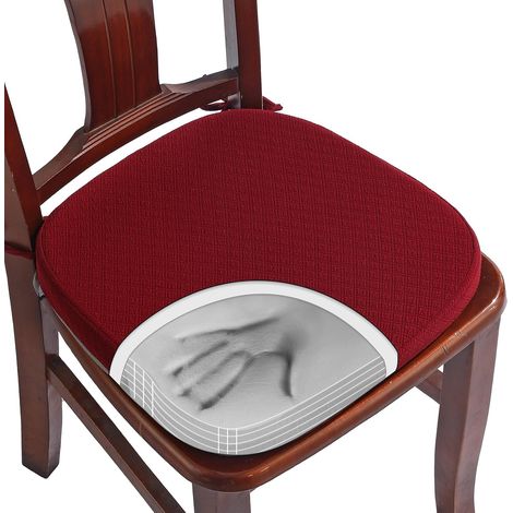 1 Coussin de chaise, Mousse à mémoire de forme, Jacquard, Antidérapant, Pour cuisine et salle à manger