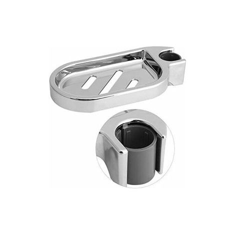Seifenschale – verstellbarer Duschseifenhalter für Duschstange – silber, Öffnung: 25 mm (1/4)