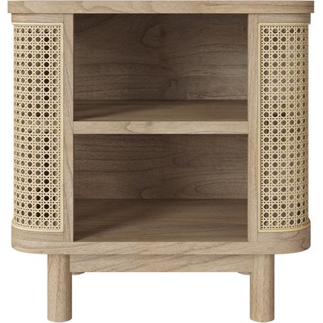 Table de chevet en bois massif et cannage - ANTIK (1/5)