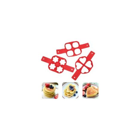 Moulle Pancake Silicone Antiadhésif Outil de Cuisine Anneau Maker Silicone Gâteau De Cuisson Gâteau Oeuf Anneau Pancake Cuisson Moule Moule Crêpes Accessoires Ring Egg Cooker Cuisine Gadget (3 Pcs) (1/5)