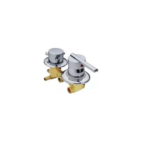 Grifo de ducha retro de lujo, mezclador de cobre, entrada de agua de 2 vías y salida de agua de 2, 3, 4, 5 vías, accesorios para grifo de ducha. (1/3)