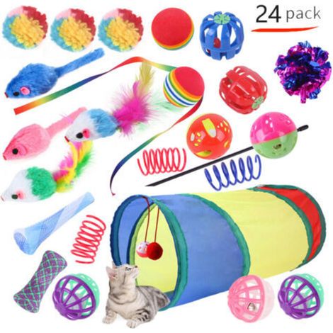 Juego de juguetes para mascotas, divertidos artículos para gatos, juguete para gatos, varias combinaciones/E (1/2)