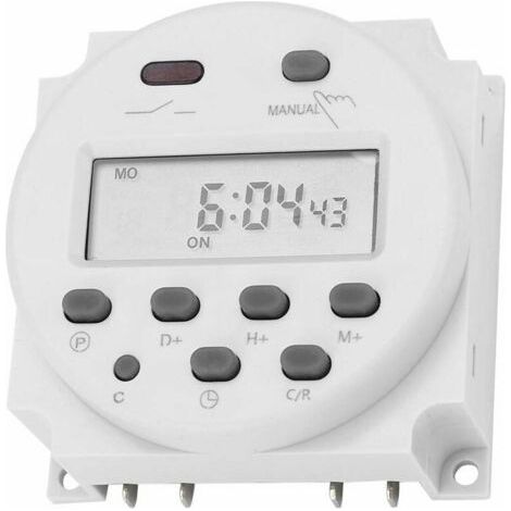 Interruttore temporizzato 12 V CC 16 A, relè temporizzato digitale elettronico programmabile con display LCD, interruttore temporizzato di alimentazione per microcontrollore con display LCD. (1/5)