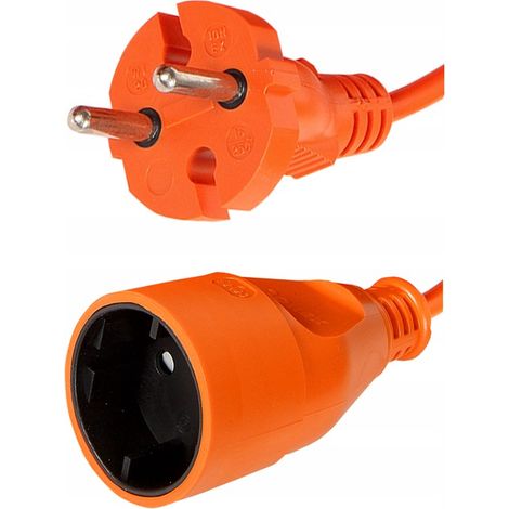 Rallonge de jardin 1 prise b/u 20 m /OMY 2x1/ orange