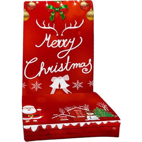 Housse de chaise extensible, amovible et lavable pour salle à manger - Décoration de Noël/Décoration intérieure-Red C (1/5)