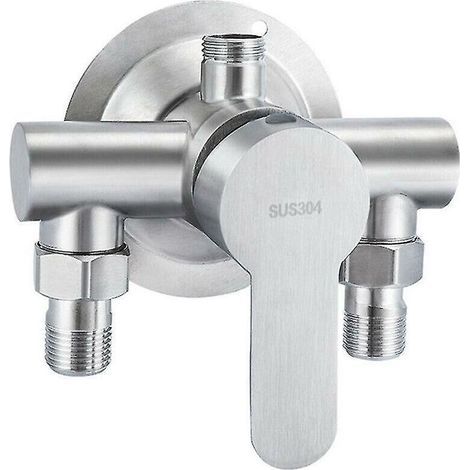 pièce 304 acier inoxydable exposé chaud et froid robinet de douche interrupteur chauffe-eau robinet de salle de bain, acier inoxydable exposé robinet de douche triangle douche (1/4)