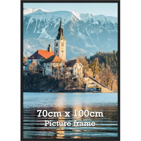 Cadre Photo 70x100cm en Alliage d'Aluminium Noir, Cadre Mural (Affichage Vertical/Horizontal), pour Photos, Affiches et Œuvres d'Art, 1 Pièce (1/5)
