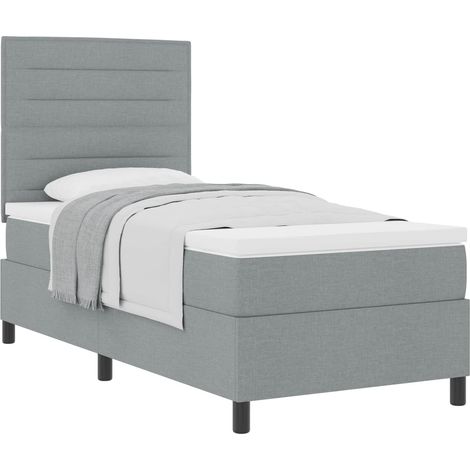 Maison Exclusive - Lit à ressorts avec matelas Gris clair 80 x 200 cm tissu