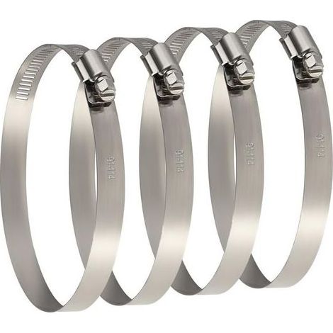 4 Pcs 91-114 mm Collier de Serrage Tuyau Ajustable en Acier Inoxydable Pour Fixer Souples Durites (1/5)