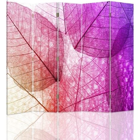 Paravento bilaterale, Foglie rosa - 180x170 (1/5)