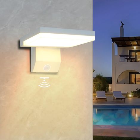 Außenleuchte mit Sensor, 18 W weiße Wandleuchte mit Sensor, IP65 LED-Verandaleuchte, 3000 K, für Veranden, Garagen und Gärten (1/5)