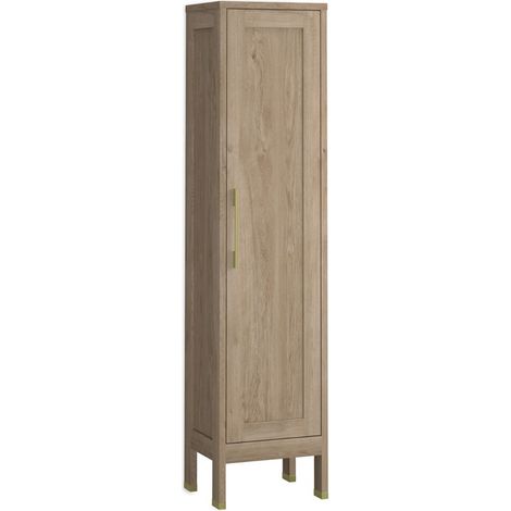 Columna Baño a Suelo 1 Puerta  160 x 35,7 x 32,5cm Roble natural Tirador Oro (1/3)