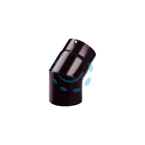 GOMITO 45° PORCELLANATO PER STUFE A LEGNA NERO OPACO PESANTE MM.1,2 - ø cm.12
