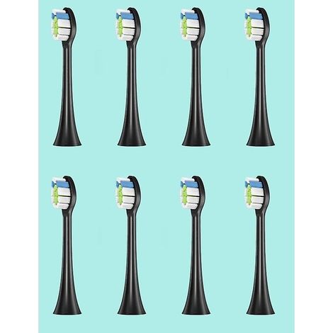 Lot de 10 têtes de rechange noires pour brosse à dents électrique sonique Philips HX6 (1/5)