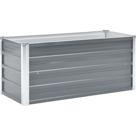 Fioriera rialzata per piante e fiori acciaio zincato 100 x 40 x 45 cm grigio 020001085