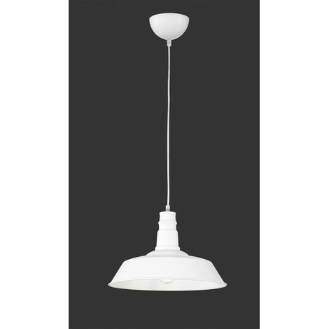 Retro Pendelleuchte WILL Lampenschirm Metall Weiß Ø 36cm
