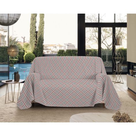 Telo Arredo Made in Italy in Cotone Grandfoulard Copritutto Copridivano Copriletto-Teli Sofà Arredatutto-Drappeggio-Arazzo-Copridivano Grand Foulard Letto Matrimoniale - Scotty Beige