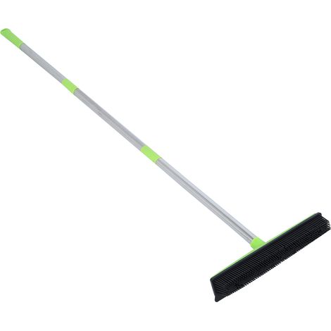 Brosse à tapis en trois sections pour enlever les peluches et la poussière, brosse à sol en caoutchouc sans lavage, nettoyeur de poils de chien, outil de nettoyage de vitres (vert). (1/5)